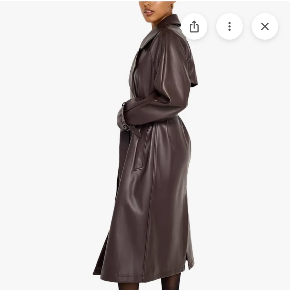 Good American Dark Brown Trench Coat - Picture 3 of 7